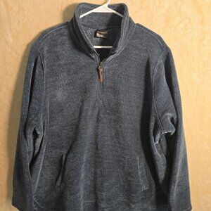 32 Degrees Heat Quarter Zip Pullover XXL Blue Sherpa Lined Fleece Sweater 201